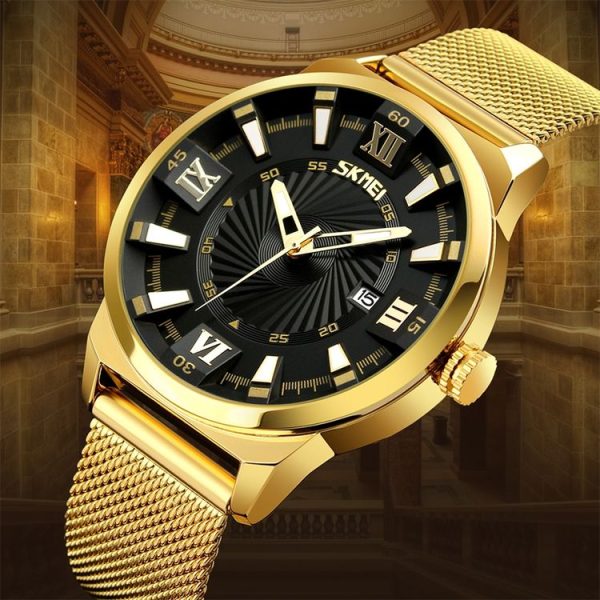 SKMEI 9166 Fashion Men Business Watch 30m Waterproof Metal Quartz Wristwatch (White) - Image 8