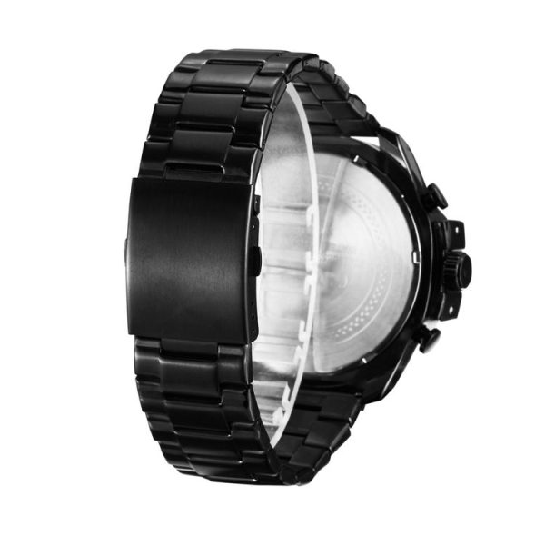 CAGARNY 6839 Irregular Large Dial Stainless Steel Band Quartz Sports Watch For Men (Black+Blue) - Image 3
