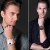 CAGARNY 6813 Fashionable Dual Clock Quartz Business Wrist Watch with Leather Band for Men (Black Case Black Band) - Image 6