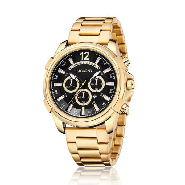 CAGARNY 6882 Fashion Waterproof Quartz Watch with Stainless Steel Band