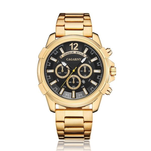 CAGARNY 6882 Fashion Waterproof Quartz Watch with Stainless Steel Band - Image 2