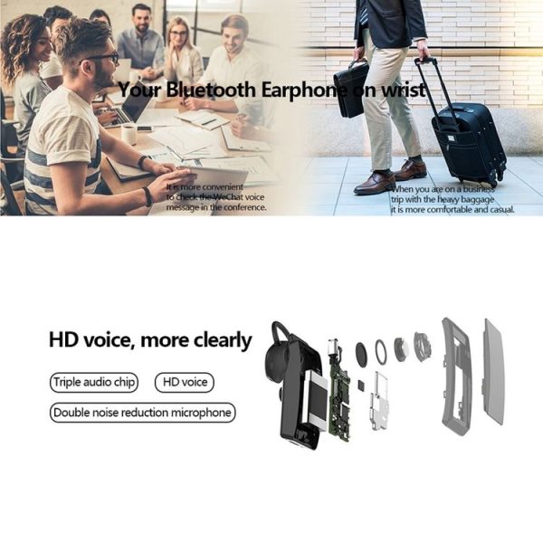 Huawei TalkBand B5 Bluetooth 4.2 Headset Fitness Tracking Sports Smart Bracelet for Android / iOS, 1.13 inch Touch AMOLED 2.5D Screen, Support Fitness Tracker / Pedometer / Sleep Monitor (Black) - Image 8