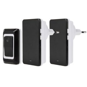 SAFUL K108 Waterproof Wireless Smart Doorbell, One Transmitter Dual Receiver, EU Plug