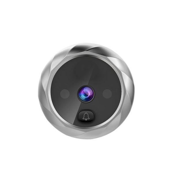 DD1 Smart Electronic Cat Eye Camera Doorbell with 2.8 inch LCD Screen, Support Infrared Night Vision (Silver) - Image 3