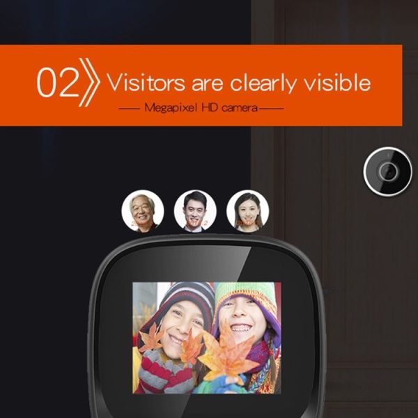 DD3S 2.4 inch Screen 0.3MP Security Camera Peephole Viewer Digital Peephole Door Bell, - Image 9