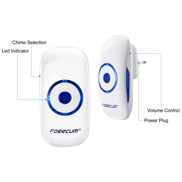 Forecum 8F Wireless Smart Home Doorbell with Dual Receiver, Remote Control Distance: 200m (Open Air), EU Plug - Image 5