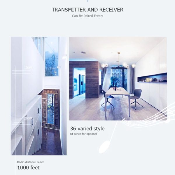 Forecum 8F Wireless Smart Home Doorbell with Dual Receiver, Remote Control Distance: 200m (Open Air), EU Plug - Image 9