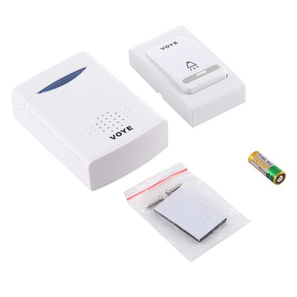 VOYE V006B Home Music Remote Control Wireless Doorbell with 38 Polyphony Sounds (White) - Image 5