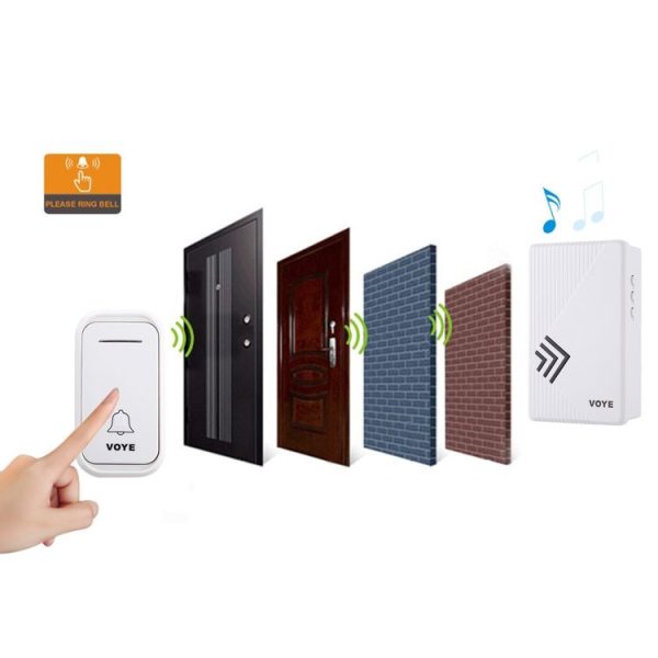 VOYE V022F Home Music Remote Control Wireless Doorbell with 38 Polyphony Sounds (White) - Image 7