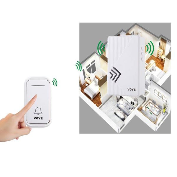VOYE V022F Home Music Remote Control Wireless Doorbell with 38 Polyphony Sounds (White) - Image 8