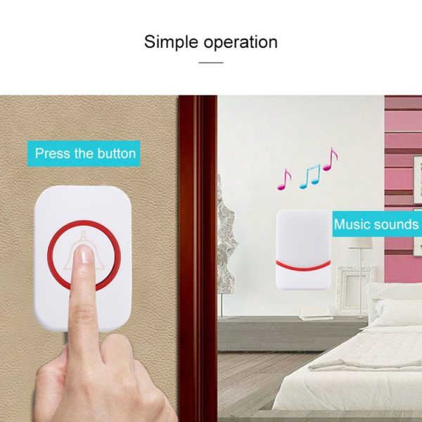 CMF1188 Home Music Remote Control Wireless Doorbell with 38 Ringtones & Colorful Flashing Lights + Ringtones / Ringtones / Colorful Flashing Lights 3-Modes (White) - Image 10