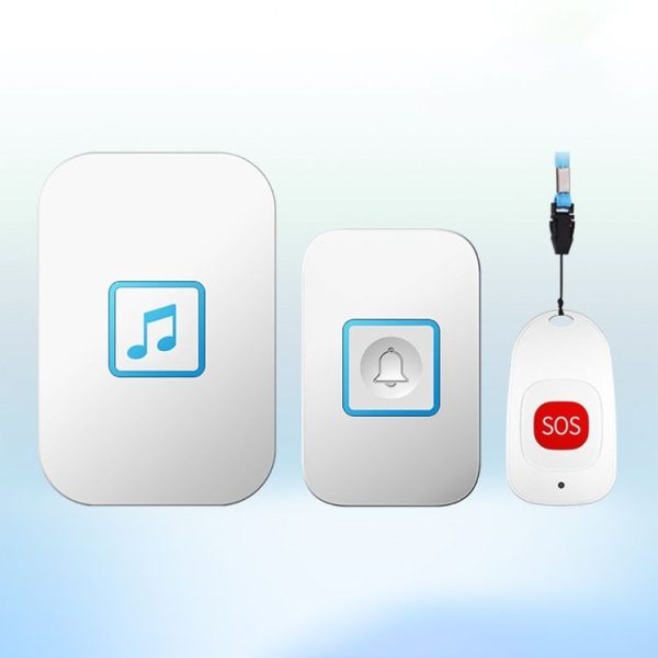 CACAZI C86 Wireless SOS Pager Doorbell Old man Child Emergency Alarm Remote Call Bell, EU Plug (White) - Image 2