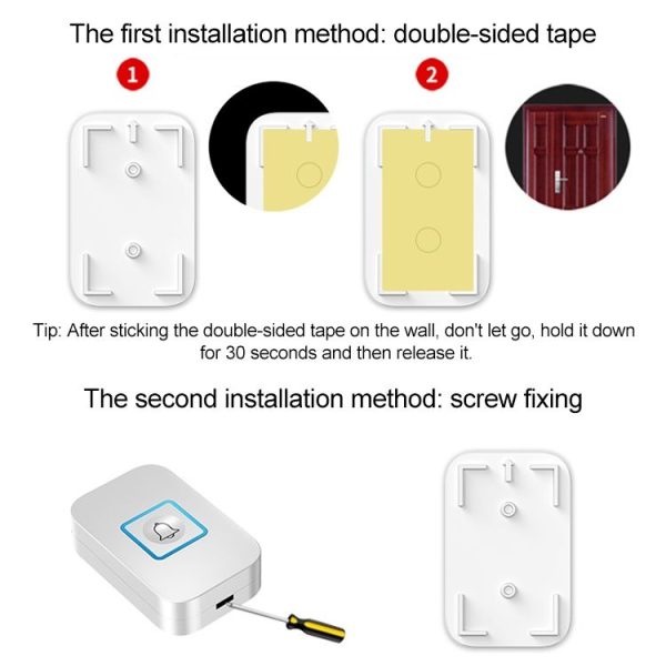CACAZI C86 Wireless SOS Pager Doorbell Old man Child Emergency Alarm Remote Call Bell, EU Plug (White) - Image 9