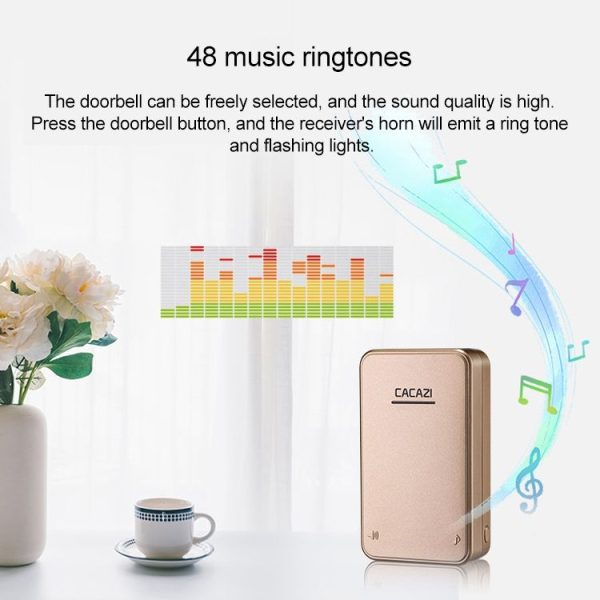 CACAZI FA8 Self-Powered Wireless Doorbell, EU Plug (White) - Image 4