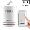 CACAZI V027G One Button One Receivers Self-Powered Wireless Home Kinetic Electronic Doorbell, EU Plug