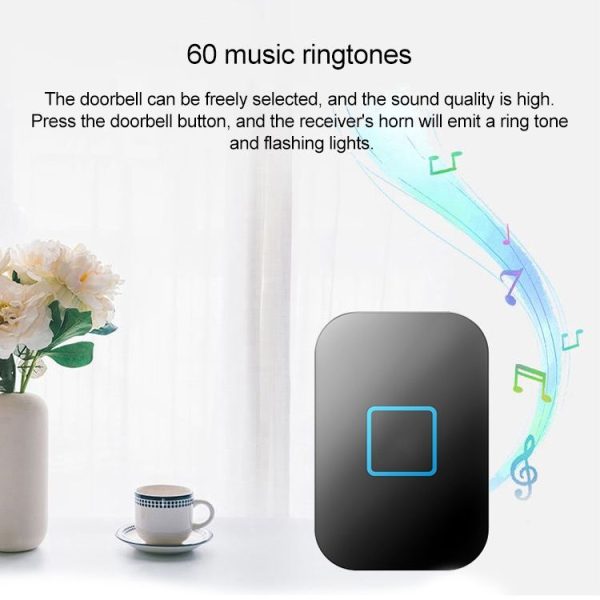 CACAZI FA88 Self-Powered Smart Home Wireless Doorbell, EU Plug (Black) - Image 3