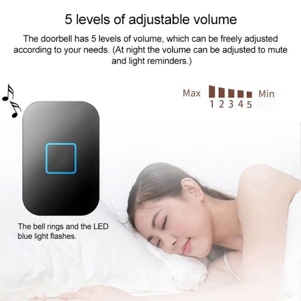 CACAZI FA88 Self-Powered Smart Home Wireless Doorbell, EU Plug (Black) - Image 4