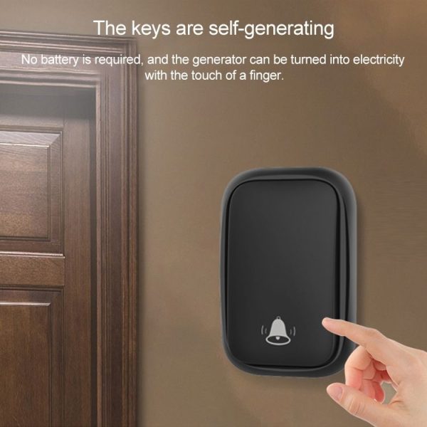 CACAZI FA86 Self-Powered Smart Home Wireless Doorbell, EU Plug (Black) - Image 8