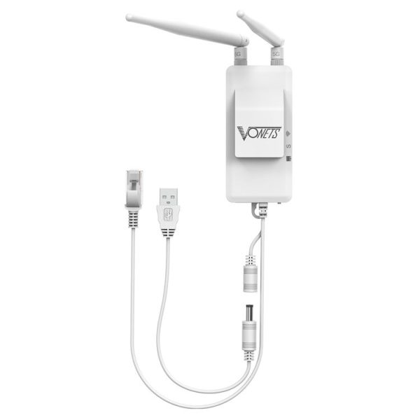 VONETS VAP11S-5G Mini Wireless Bridge 900Mbp WiFi Repeater with 2 Antennas & Fan (White)