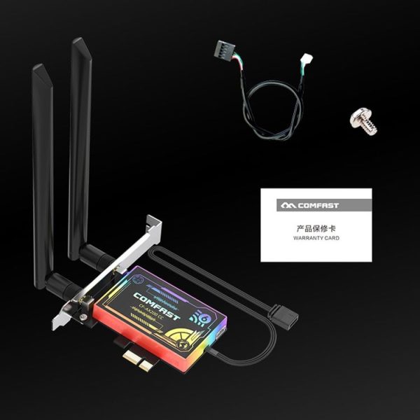 COMFAST CF-AX200 CC 2974Mbps Bluetooth PCI-E Wifi E-sports Light Game Network Card Adapter - Image 3
