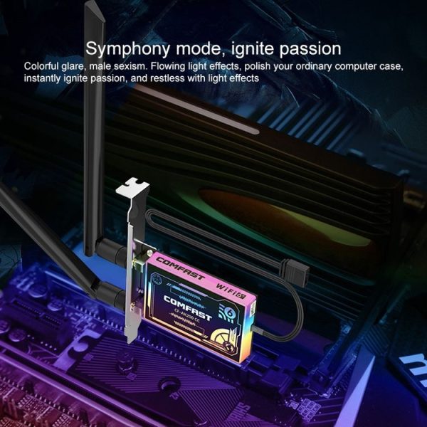 COMFAST CF-AX200 CC 2974Mbps Bluetooth PCI-E Wifi E-sports Light Game Network Card Adapter - Image 6