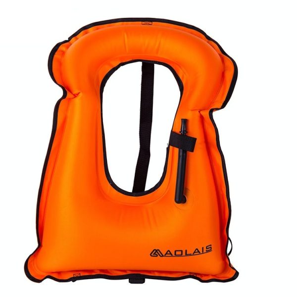 Children Portable Snorkeling Buoyancy Inflatable Vest Life Jacket Swimming Equipment, Size: 510*400mm (Orange) - Image 2