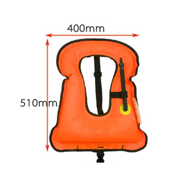 Children Portable Snorkeling Buoyancy Inflatable Vest Life Jacket Swimming Equipment, Size: 510*400mm (Orange) - Image 5
