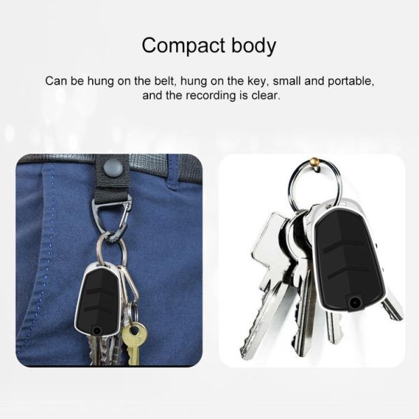 E308 16GB Portable Keychain Voice Recorder, Built-in Camera, Mic, Support TF Card - Image 10