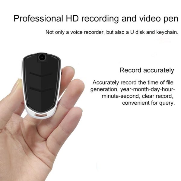 E308 16GB Portable Keychain Voice Recorder, Built-in Camera, Mic, Support TF Card - Image 3