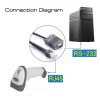 2m RS232 to RJ45 Scanner Serial Data Cable for Symbol LS2208 (Grey) - Image 6