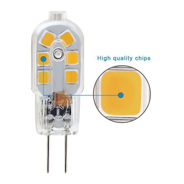 10 PCS AC 220-240V G4 3W 12LEDs 2835SMD LED Dimmable Double Needle Transparent Peanut Lamp (Warm White) - Image 3