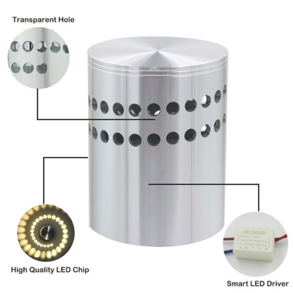 Aluminum Indoor Lighting LED Wall Lamp Decorate Lights, AC 110-240V (Warm White) - Image 3