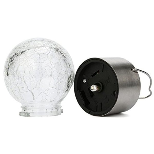 RGB Color Outdoor Hanging Decoration Shiny Crystal Gaze Ball Lamp with Solar Panel - Image 3