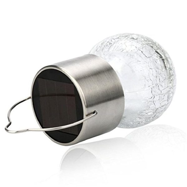 RGB Color Outdoor Hanging Decoration Shiny Crystal Gaze Ball Lamp with Solar Panel - Image 4