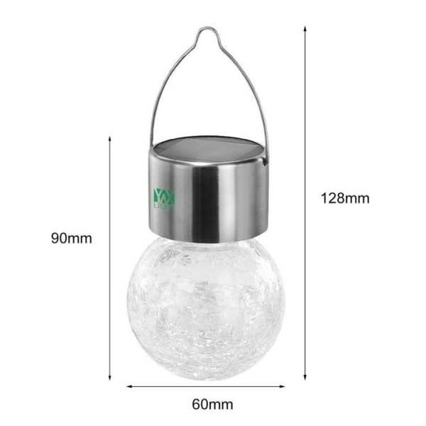 RGB Color Outdoor Hanging Decoration Shiny Crystal Gaze Ball Lamp with Solar Panel - Image 5