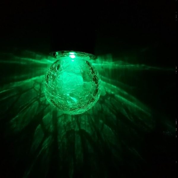 RGB Color Outdoor Hanging Decoration Shiny Crystal Gaze Ball Lamp with Solar Panel - Image 6
