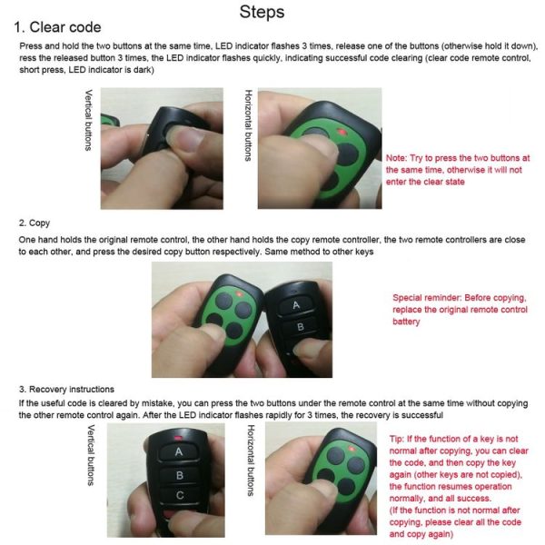LDTR-WG0229 Universal 433mhz Electric Gate Garage Door Remote Control Key Fob Cloning Cloner - Image 7
