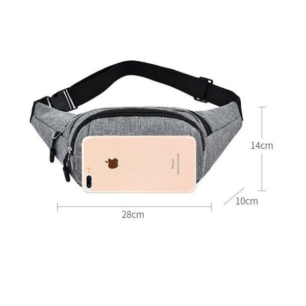 Pure Color Multi-function Pockets Waterproof Chest Bag Waist Crossbody Sports Bag (Black) - Image 5