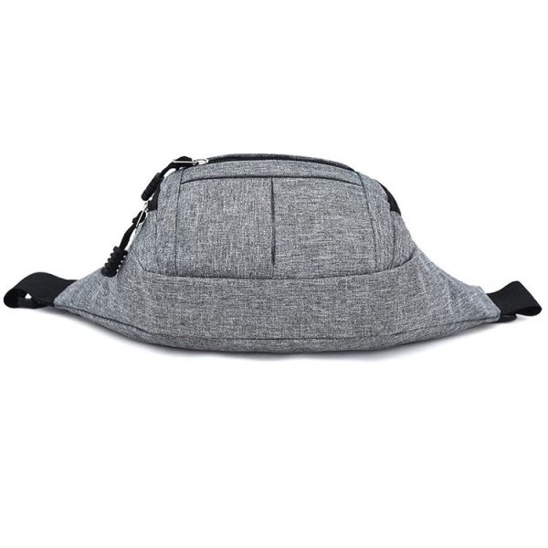 Pure Color Multi-function Casual Pockets Waterproof Chest Bag Waist Sport Bag (Black) - Image 3