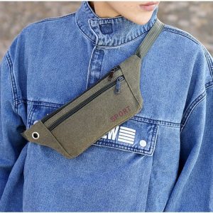 Cavans Single Shoulder Bag Waist Bag Chest Bag Messenger Bag (Green)