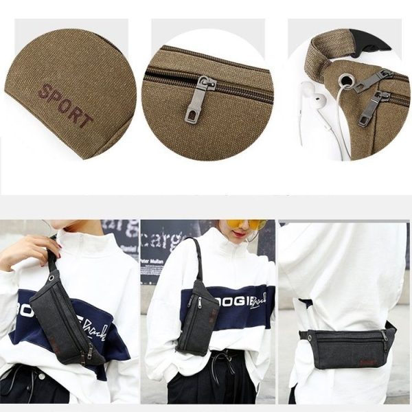 Cavans Single Shoulder Bag Waist Bag Chest Bag Messenger Bag (Green) - Image 4