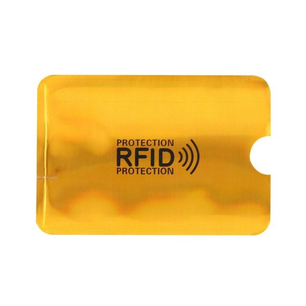 100pcs Aluminum Foil RFID Blocking Credit Card ID Bank Card Case Card Holder Cover, Size: 9 x 6.3cm (Gold) - Image 2