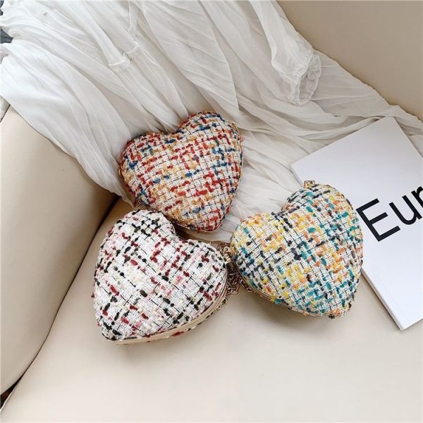 Heart Shape Small Bag Chain Strap Single Shoulder Bag Ladies Handbag Messenger Bag (Color: Black Size: OneSize) - Image 7