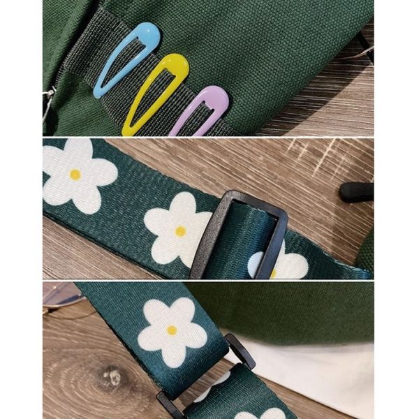Fashion Canvas Single Shoulder Bag Waist Chest Bag Messenger Bag (Color: Green Size: OneSize) - Image 7