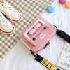 Canvas Single Shoulder Bag Ladies Handbag (Color: Pink 1 Size: OneSize) - Image 4