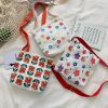 Cartoon Flower Pattern Canvas Single Shoulder Bag Handbag Messenger Bag (Color: Red Size: OneSize) - Image 8