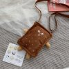 Plush Square Single Shoulder Bag Handbag Messenger Bag (Color: Brown Size: OneSize) - Image 3