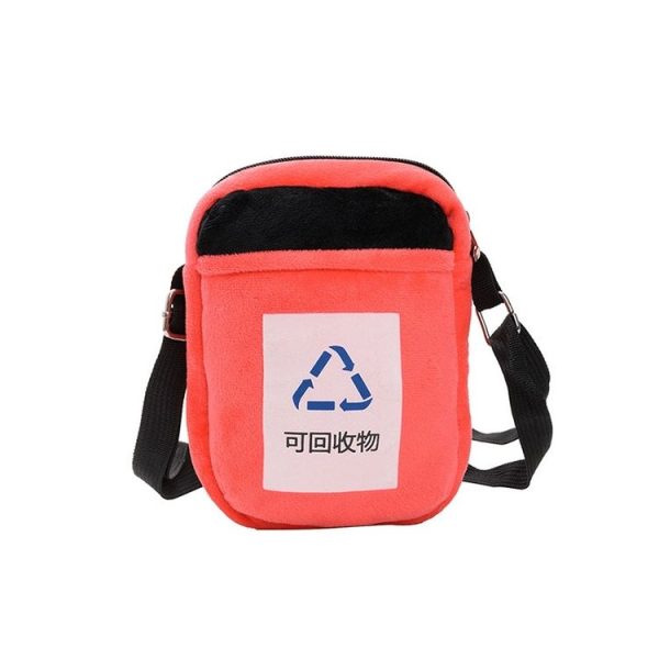 Plush Ashbin Single Shoulder Bag Handbag Messenger Bag (Color: Red Size: OneSize) - Image 2
