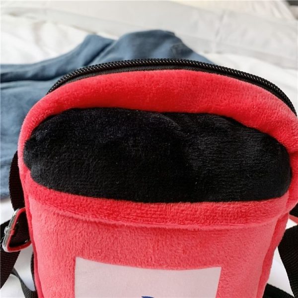 Plush Ashbin Single Shoulder Bag Handbag Messenger Bag (Color: Red Size: OneSize) - Image 5