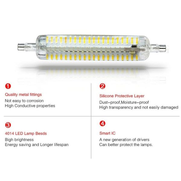 R7S 15W 152 LEDs SMD 4014 LED Bulb Halogen Spotlight (Color: Cold White Size: 110V) - Image 7